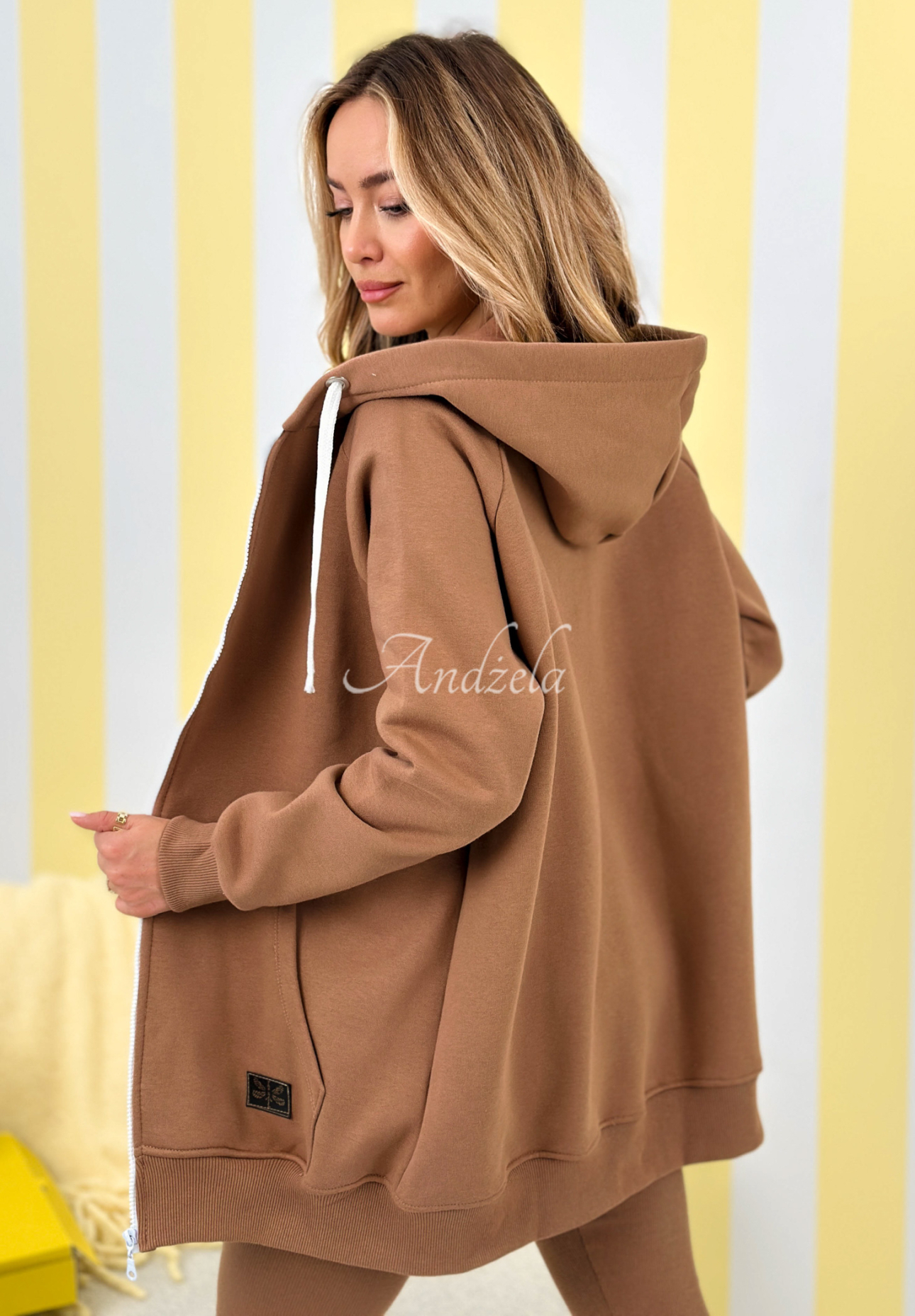 Rozepínací mikina s kapucí Siempre velbloudí  II