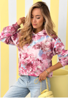 Kwiecista Mikina s kapucí Freshly Cut Flowers růžová