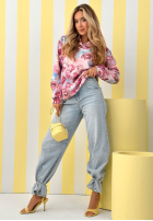 Kwiecista Mikina s kapucí Freshly Cut Flowers růžová