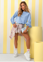 Mikina z bufiastymi rękawami Silent Power blankytná