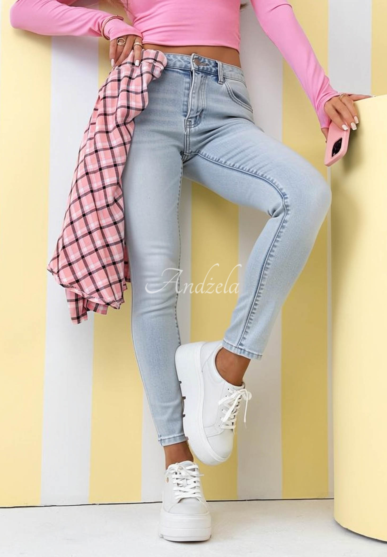 Džíny skinny Margaret světle modré