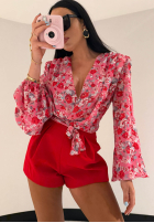 Kwiecista Halenka z wiązaniem La Milla Khloe růžová