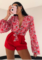 Kwiecista Halenka z wiązaniem La Milla Khloe růžová