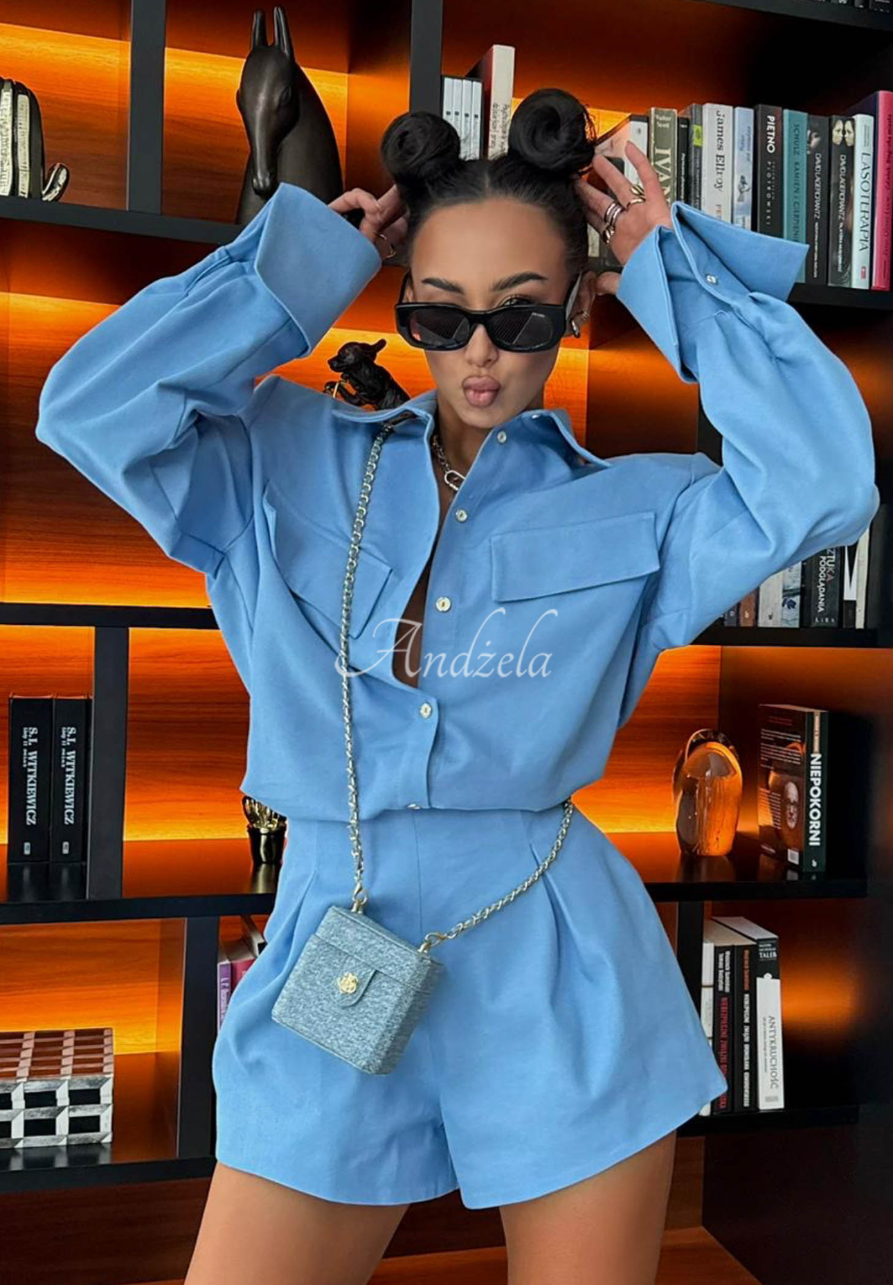 Viskózové džínsové kraťasy La Milla Off Today modré