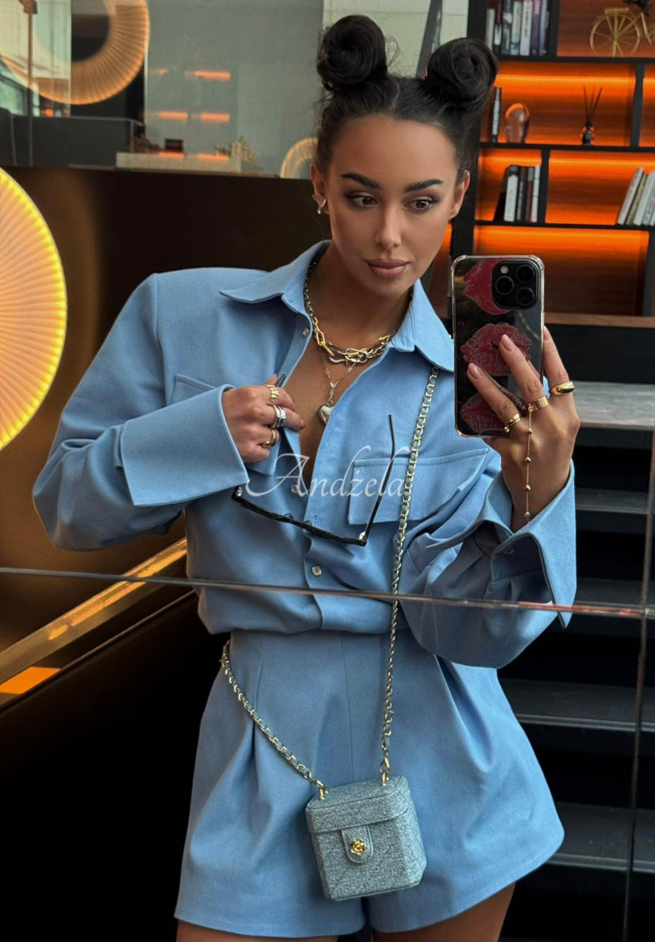 Viskózové džínsové kraťasy La Milla Off Today modré