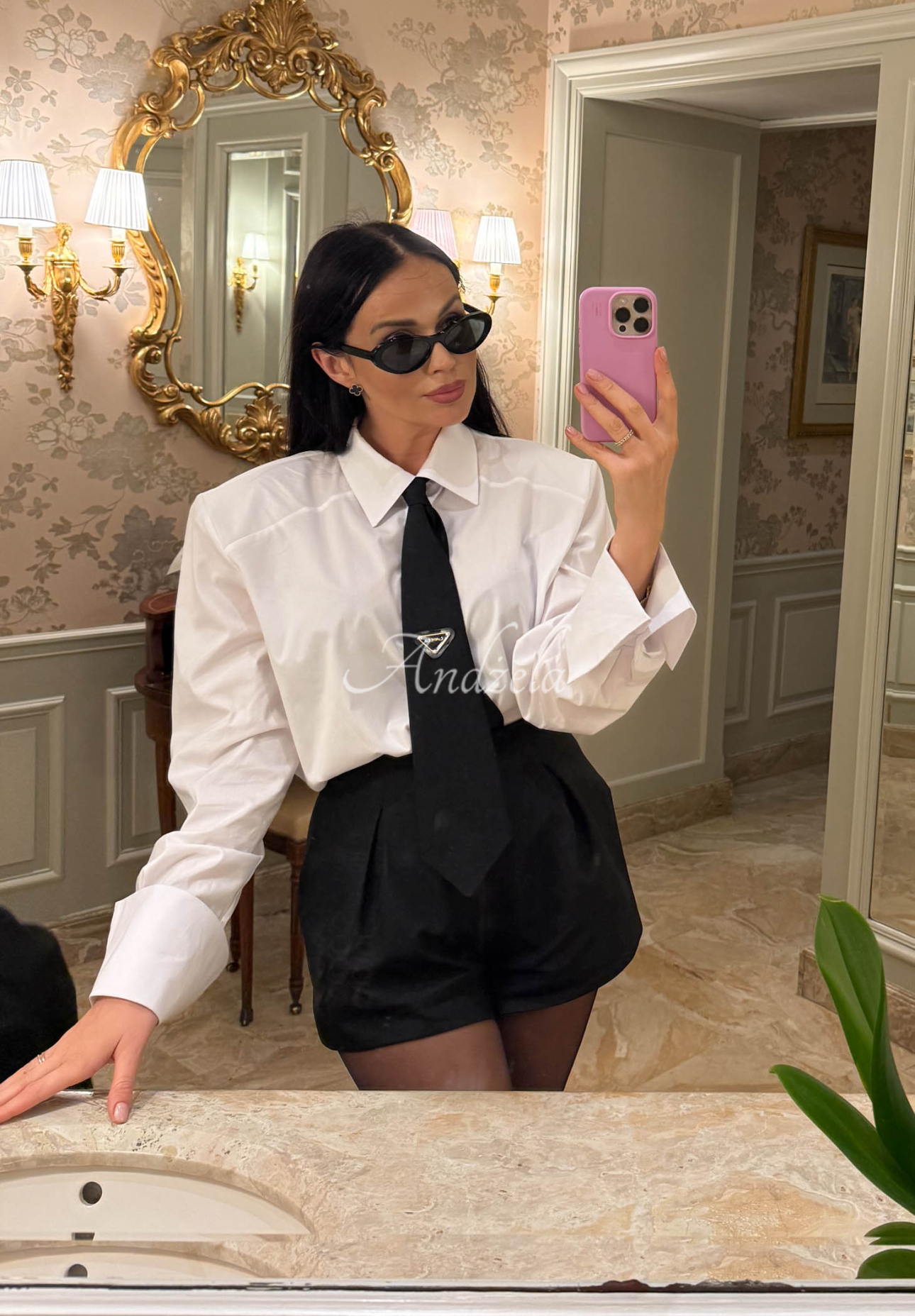 Bavlněná košile s kravatou La Milla Kendall Bílá