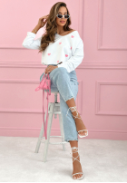 Halenka longsleeve z serduszkami Close To Heart Bílá