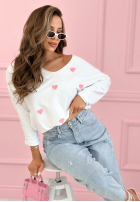 Halenka longsleeve z serduszkami Close To Heart Bílá