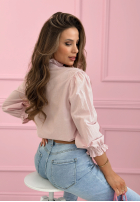 Košile z koronkowymi falbankami Sweet Lace pudrová růžová