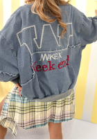 džínová Bunda Nothing Is Impossible světle modrá