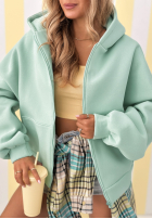 Mikina s kapucí oversize Don't Tell mentolová