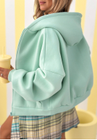 Mikina s kapucí oversize Don't Tell mentolová