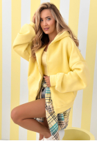 Mikina s kapucí oversize Don't Tell žlutá