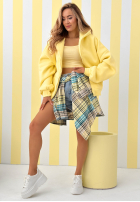 Mikina s kapucí oversize Don't Tell žlutá