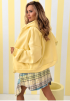 Mikina s kapucí oversize Don't Tell žlutá