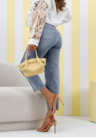 Kalhoty džínové  loose fit z paskiem No Time For This modré