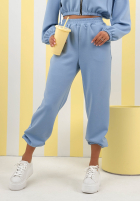 Kalhoty dresowe ze ściągaczami New Season Baddie blankytné
