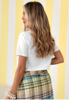 Tričko z napisami Baglio biało-růžový