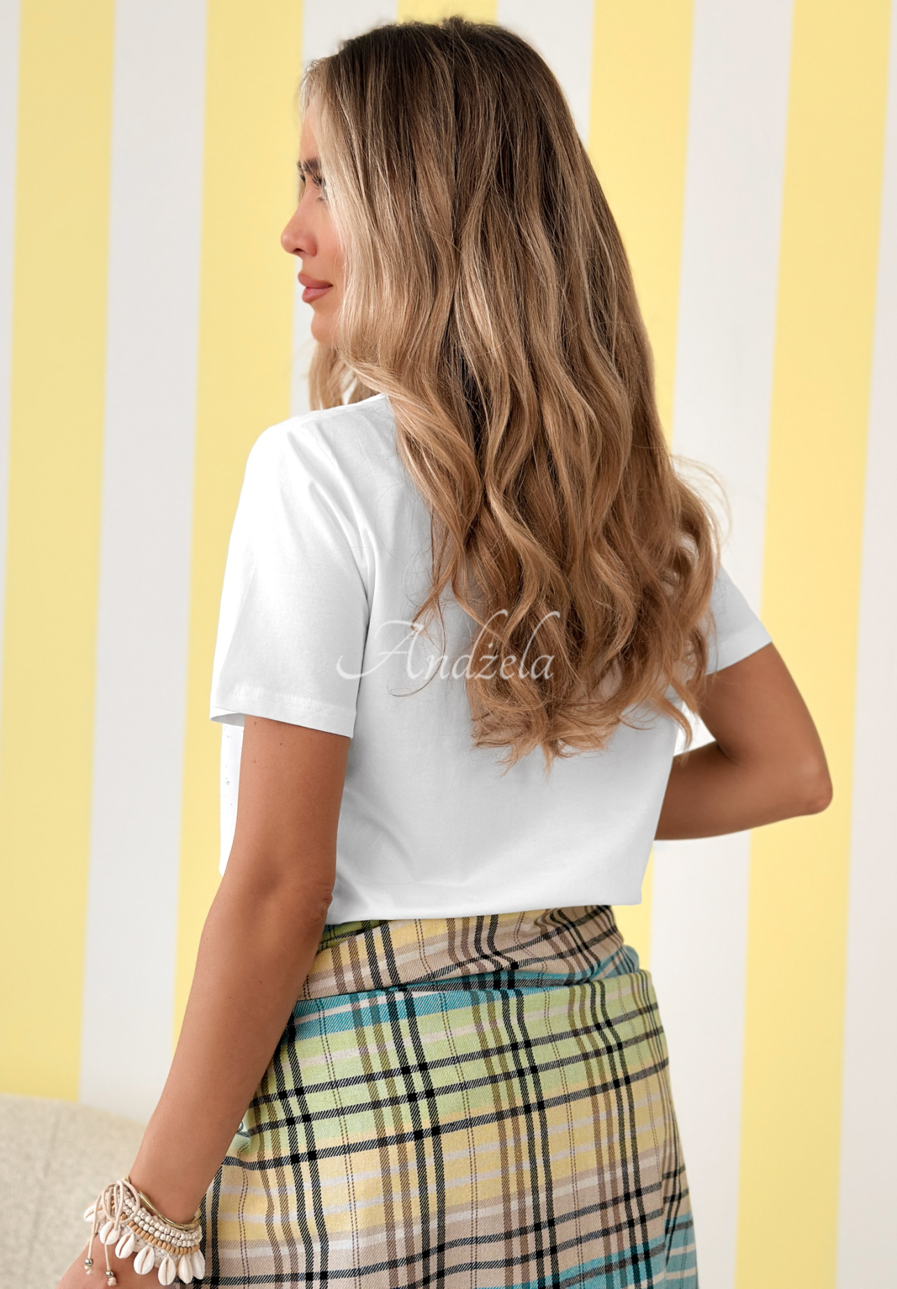 Bavlněné tričko s nápisy Baglio bílo-žlutá