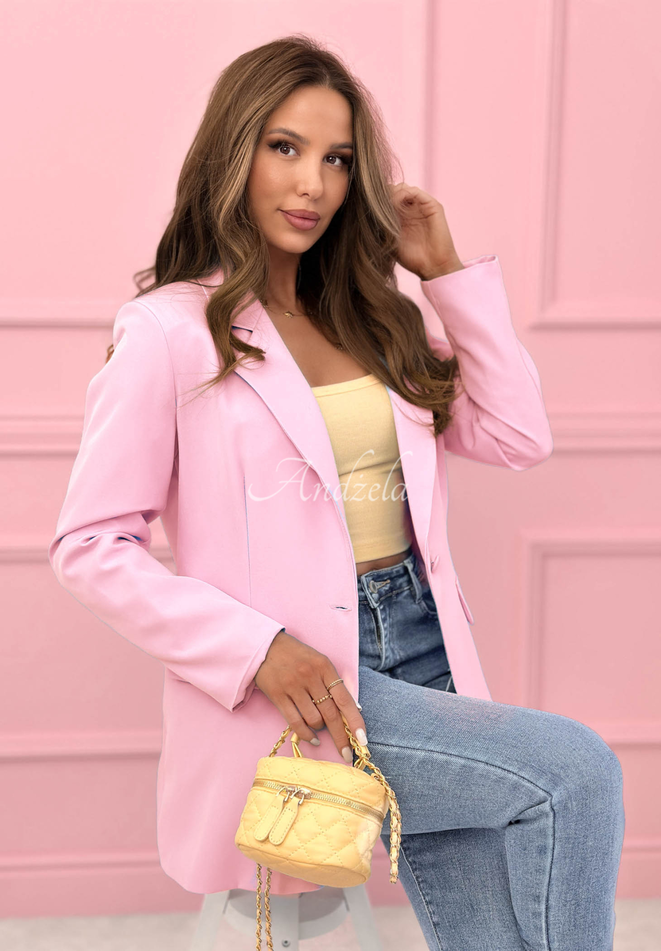 Sako oversize Best Version pudrová růžová