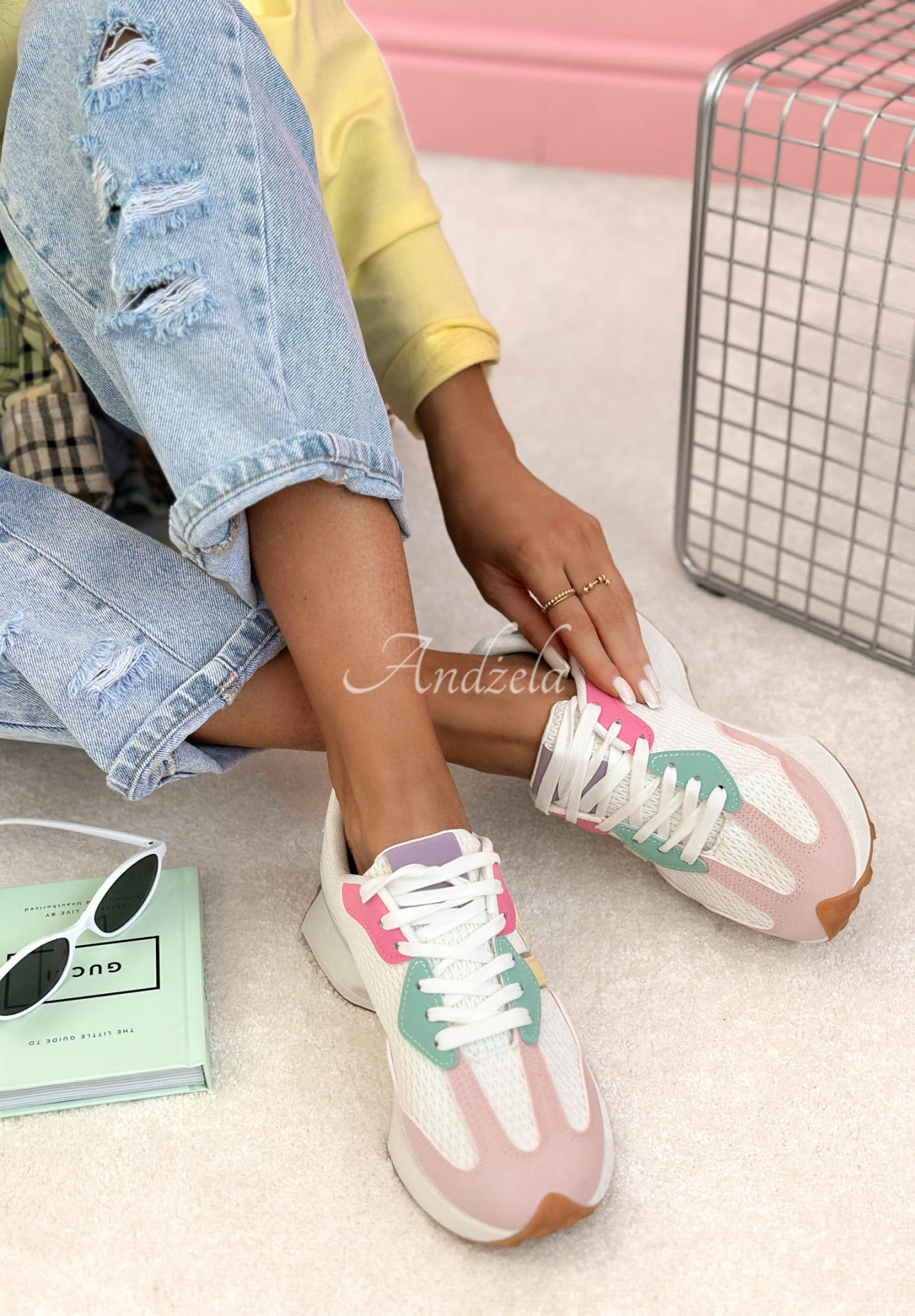 Tenisky Running Towards You bílo-růžové