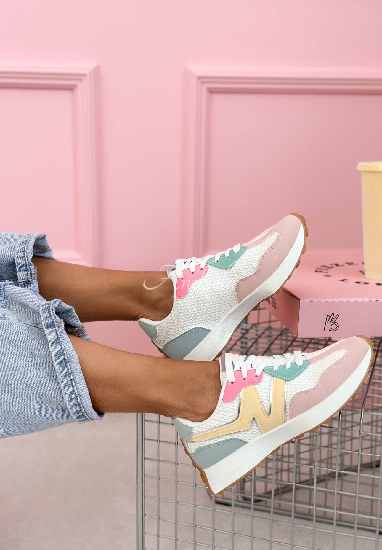 Tenisky Running Towards You bílo-růžové