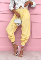 materiálové Kalhoty ze ściągaczami Get Ready žluté