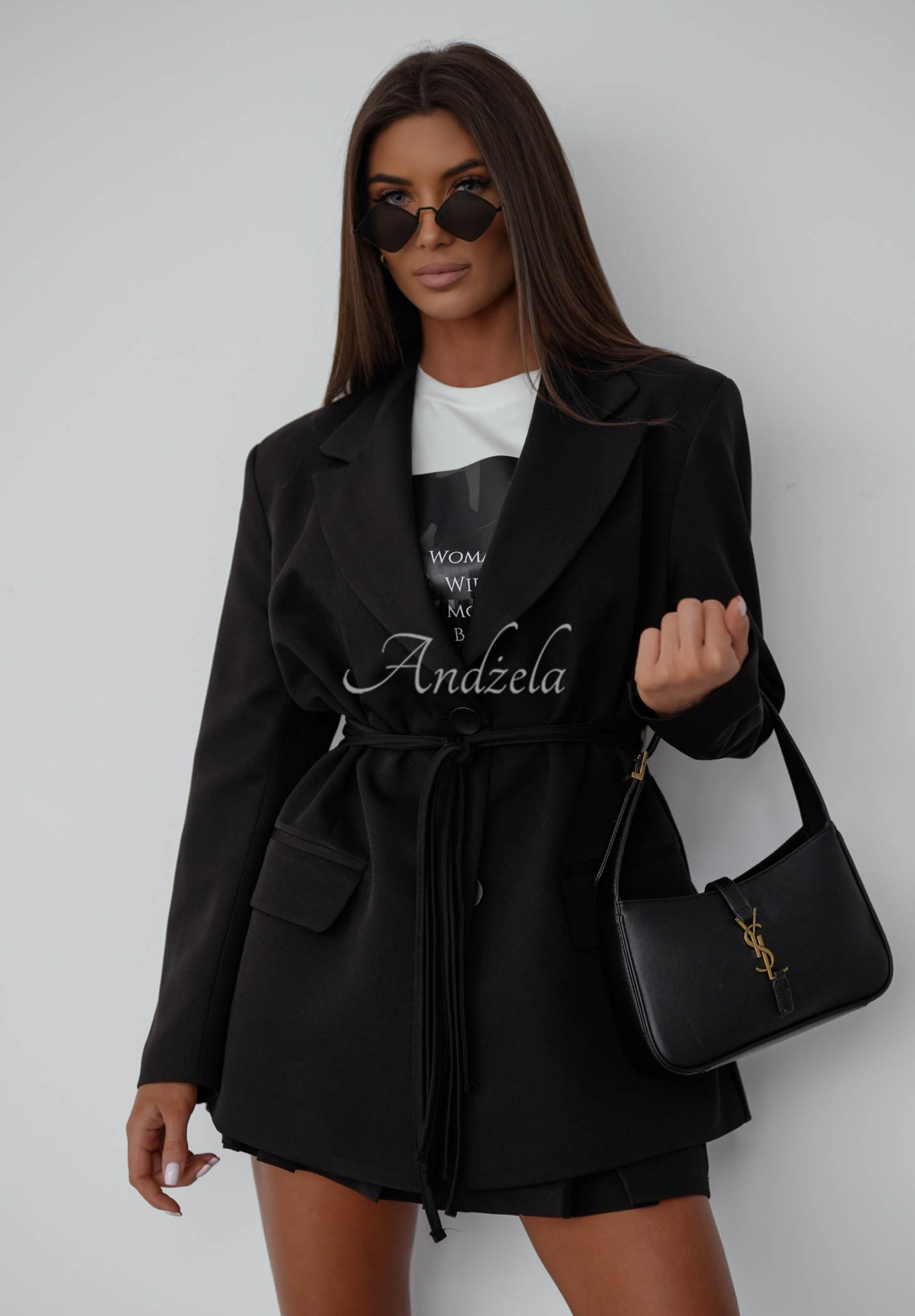 Sako s vázáním She Believed It černá