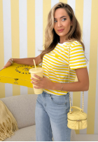 Tričko pruhované se srdíčkem Love Spell bílo-žlutá