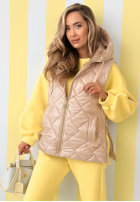 Prošívaná Vesta s kapucí Spring Touch Bílá