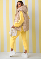 Prošívaná Vesta s kapucí Spring Touch Bílá