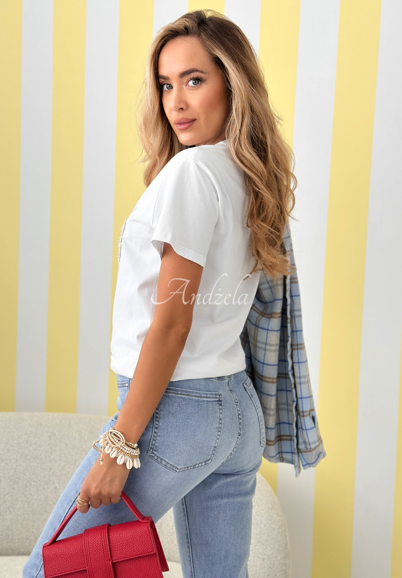 Bavlněné tričko s vyšívanými mušličkami Gifts From Sea Bílá