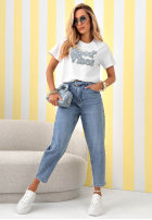 Bawełniany Tričko z nadrukiem Only Good Vibes Bílá