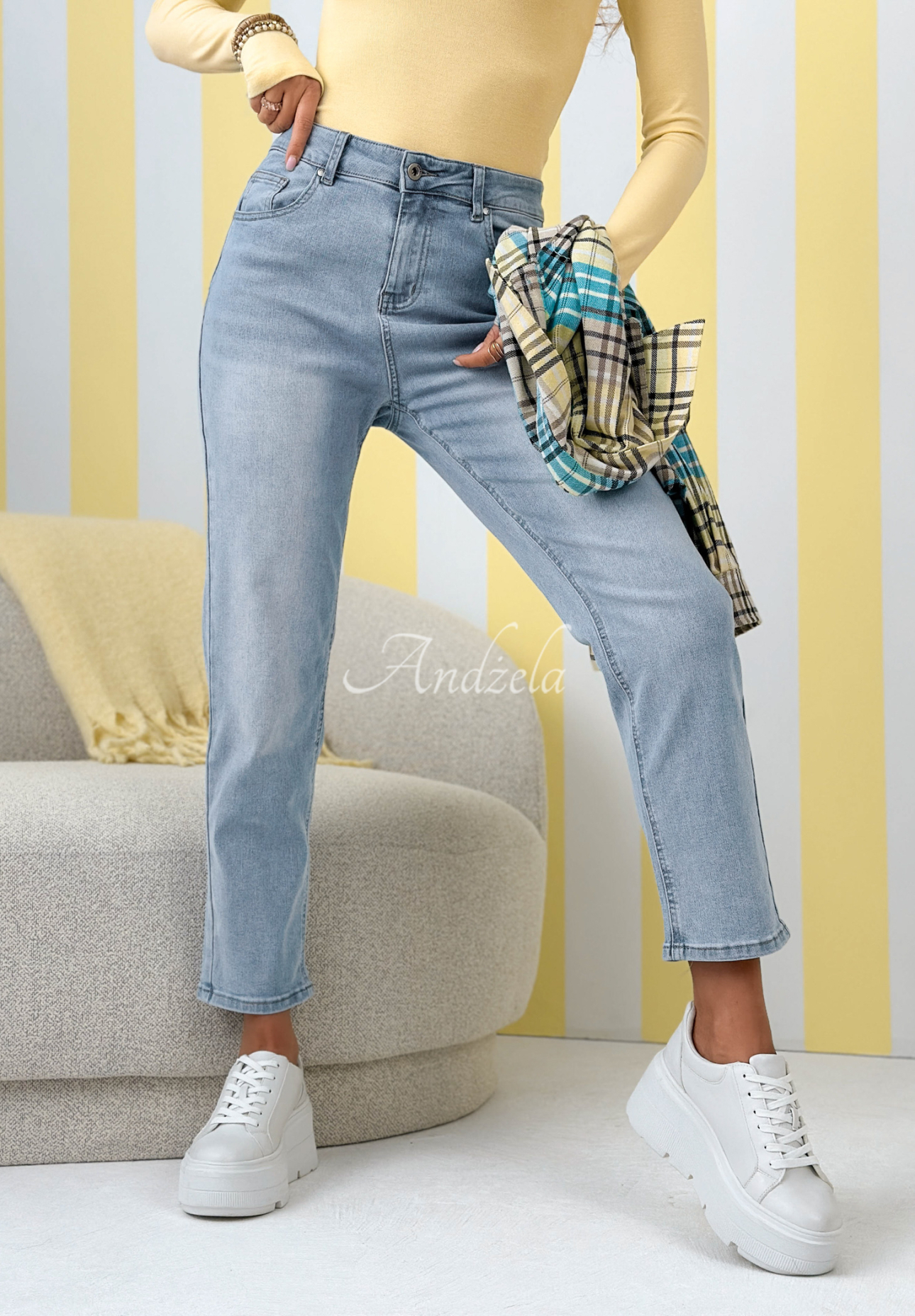 Džíny mom fit No Way modré