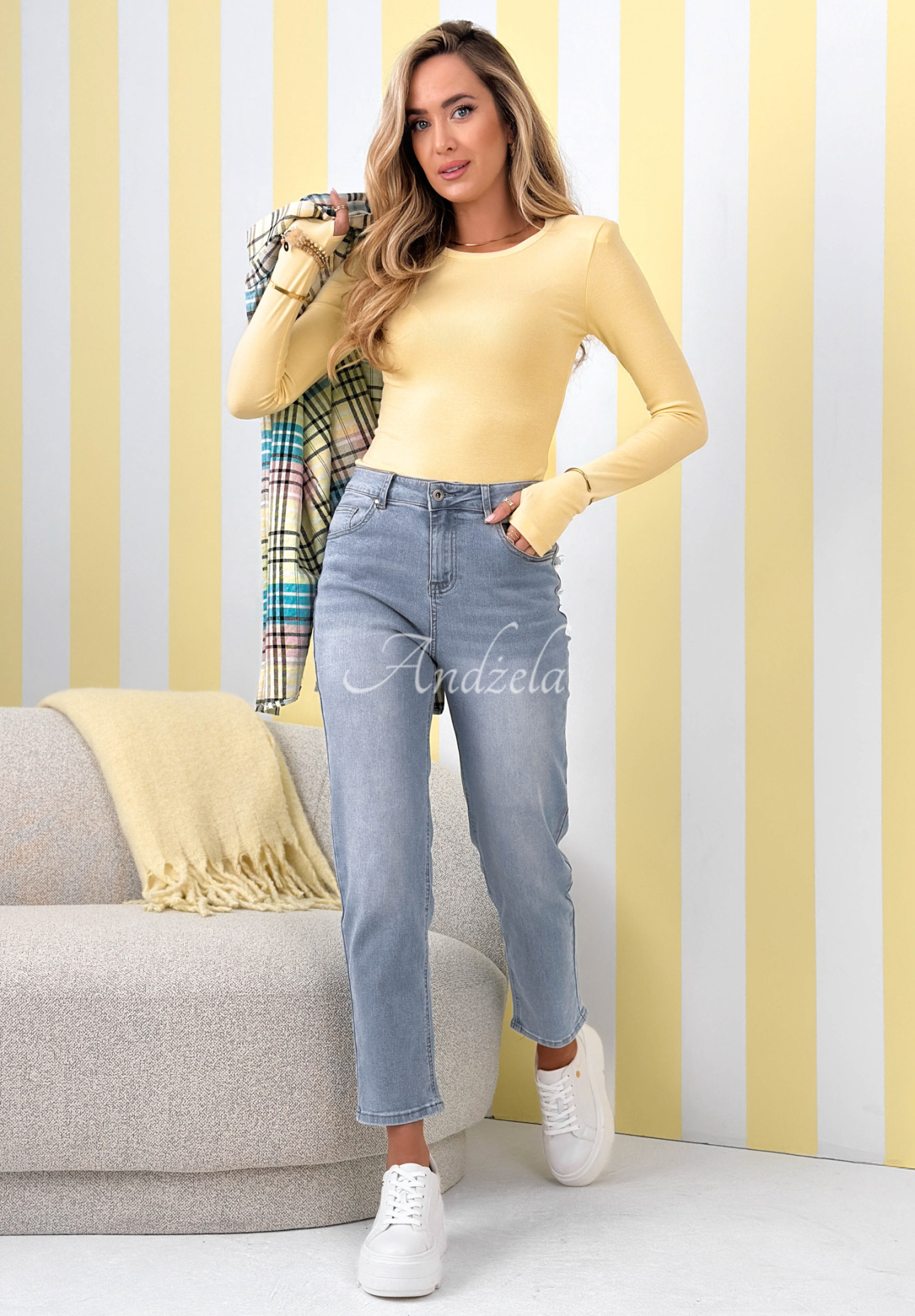 Džíny mom fit No Way modré