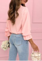 Košile z ozdobnymi broszkami Brunch Outfit pudrová růžová