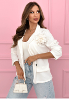 Sako oversize z różą Elegant Rosalia ecru