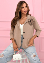 Sako oversize z różą Elegant Rosalia čokoládová