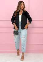 Sako oversize z różą Elegant Rosalia černá