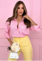 Wiskozowa Košile oversize Joyful Heart pudrová růžová