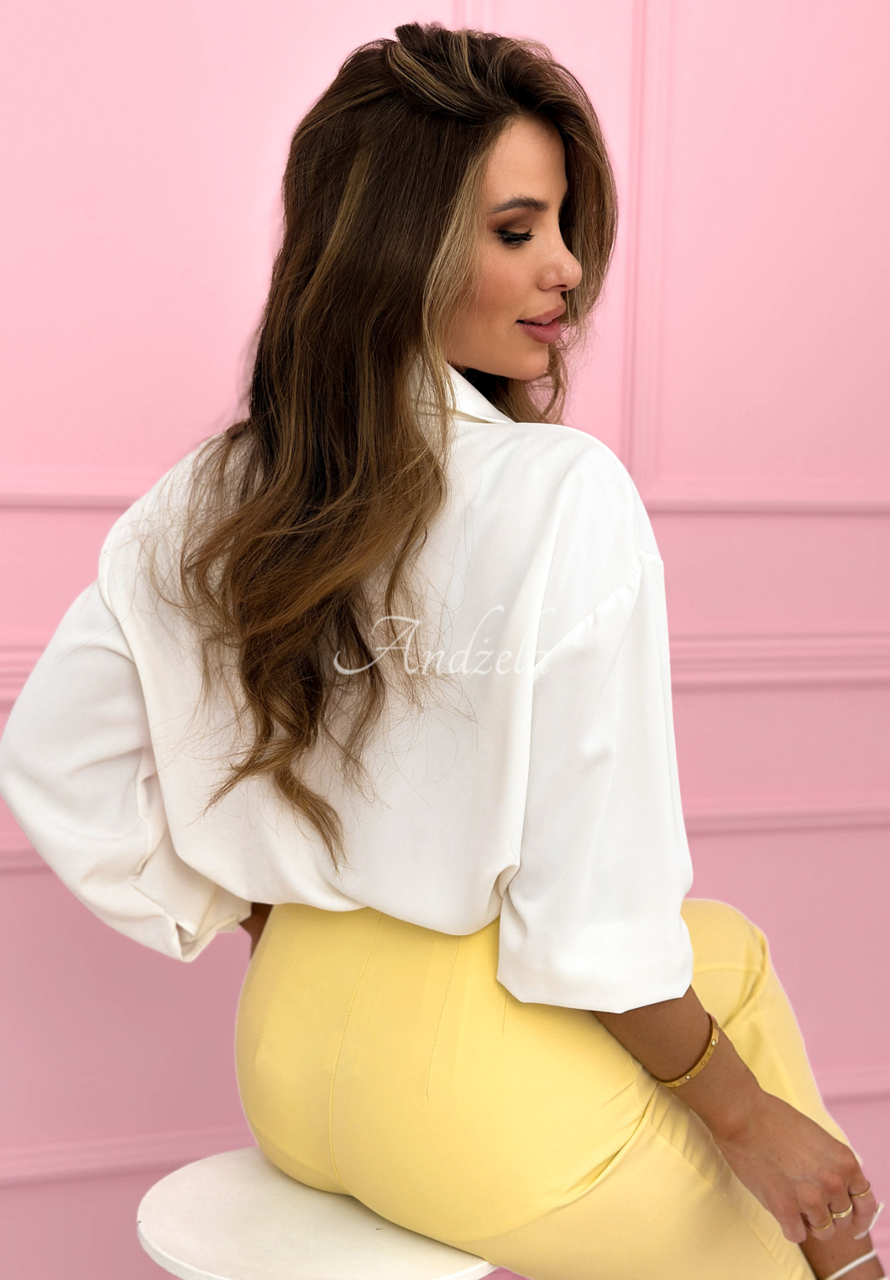 Elegantní košile se zavazováním Fresh Tulips Bílá