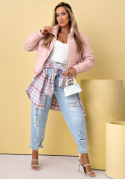 Prošívaná Bunda ze stójką Soft Morning růžová