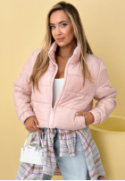 Prošívaná Bunda ze stójką Soft Morning růžová