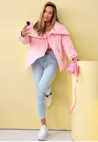 Prošívaná Bunda z kołnierzem Where Are We Bílá