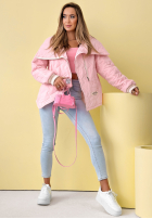 Prošívaná Bunda z kołnierzem Where Are We Bílá