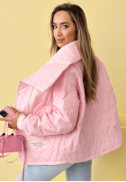 Prošívaná Bunda z kołnierzem Where Are We Bílá