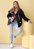 Prošívaná Bunda z kołnierzem Where Are We Bílá