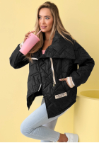 Prošívaná Bunda z kołnierzem Where Are We Bílá