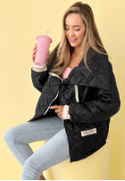 Prošívaná Bunda z kołnierzem Where Are We Bílá