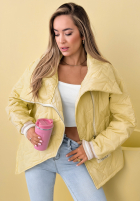 Prošívaná Bunda z kołnierzem Where Are We Bílá